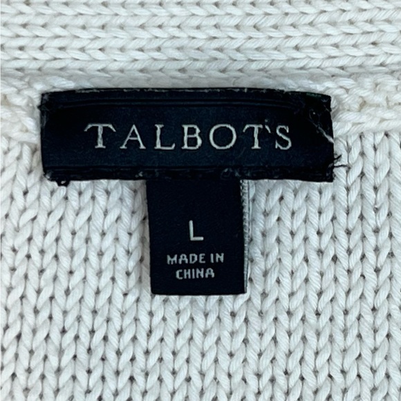 Talbots Anchor Pullover Cream Sweater
Womens Large Buttons Cozy Knit Cotton - Picture 4 of 11
